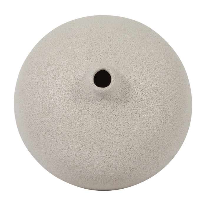 Vase rond de 5 po en céramique à texture volcanique - coton