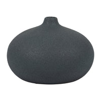 Vase rond de 5 po en céramique à texture volcanique - bleu marine