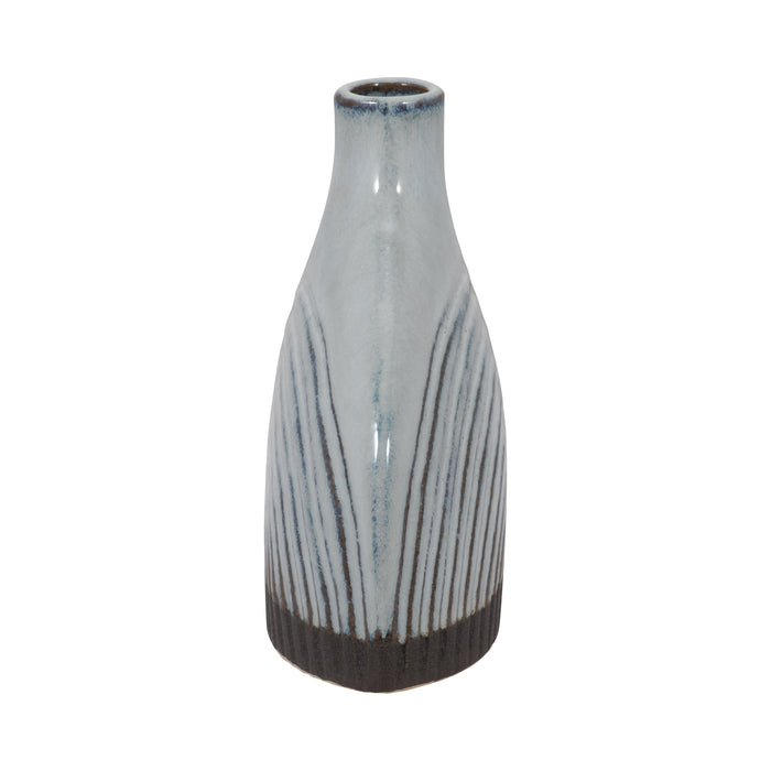 Vase de 6 po en céramique à motif d’arc en demi-dôme - bleu