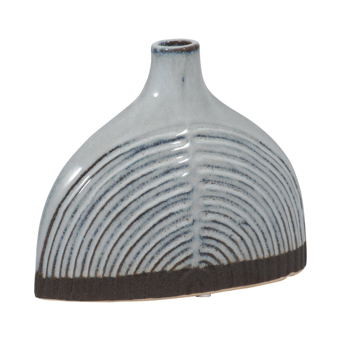 Vase de 6 po en céramique à motif d’arc en demi-dôme - bleu
