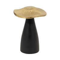 Champignon décoratif de 6 po en métal - noir et doré