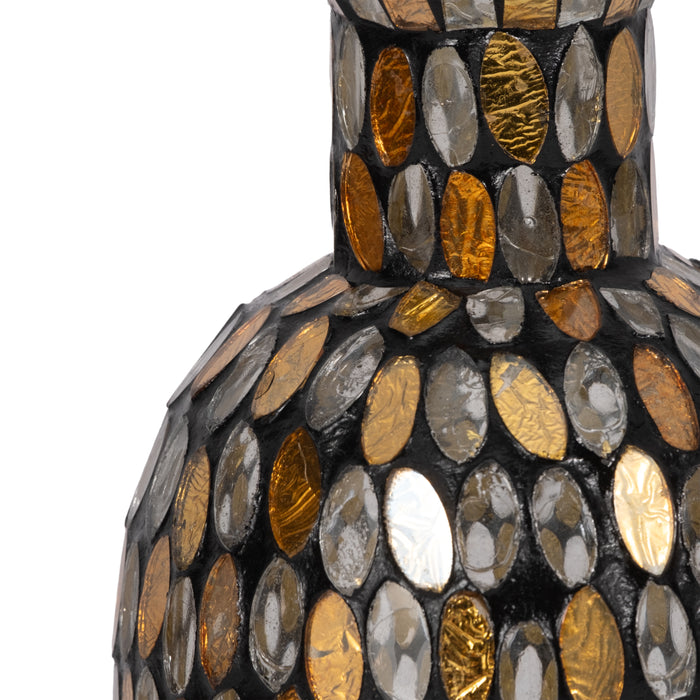 Vase de 8 po en verre à mosaïque - cuivre