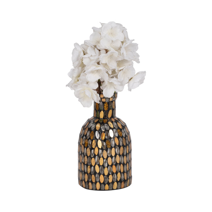 Vase de 8 po en verre à mosaïque - cuivre