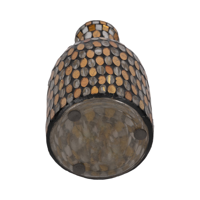 Vase de 8 po en verre à mosaïque - cuivre