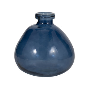 Vase de 8 po en verre en forme de ballon - bleu