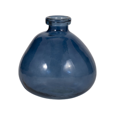 Glass 8" Balloon Vase - Blue | Vase de 8 po en verre en forme de ballon - bleu