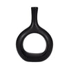 Vase courbé de 9 po en céramique avec découpe - noir