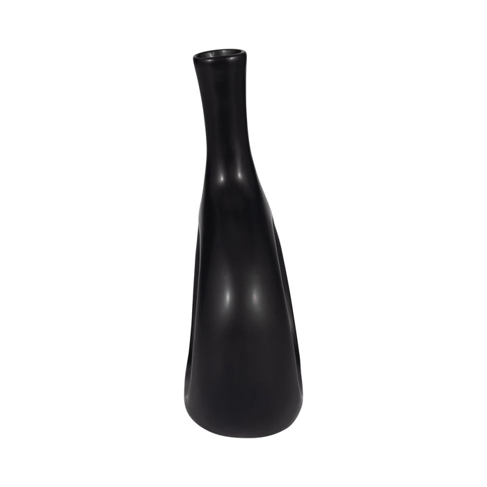 Vase courbé de 9 po en céramique avec découpe - noir