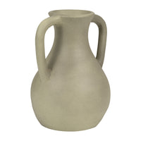 Vase carafe de 11 po en terre cuite avec poignées - vert sauge