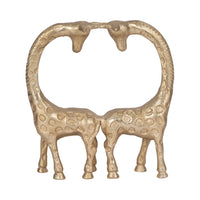 Couple de girafes de 10 po en métal - doré