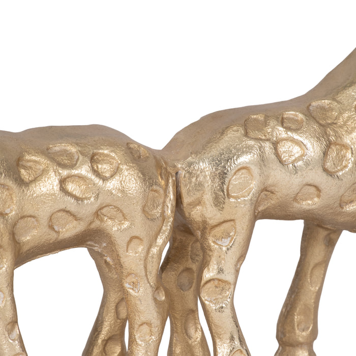 Couple de girafes de 10 po en métal - doré