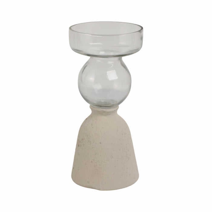 Vase Ecomix de 9 po en verre - ivoire