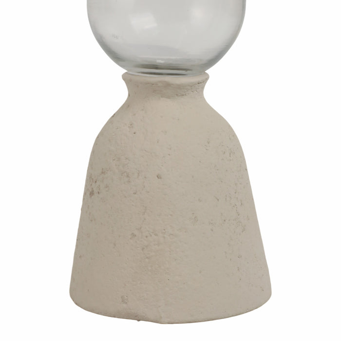 Vase Ecomix de 9 po en verre - ivoire