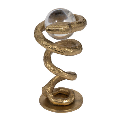 Metal 7" Snake Coil with Acrylic Ball - Gold | Serpent enroulé de 7 po en métal avec boule en acrylique - doré