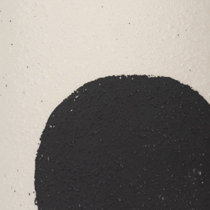 Vase Funky de 15 po en céramique - ivoire et noir