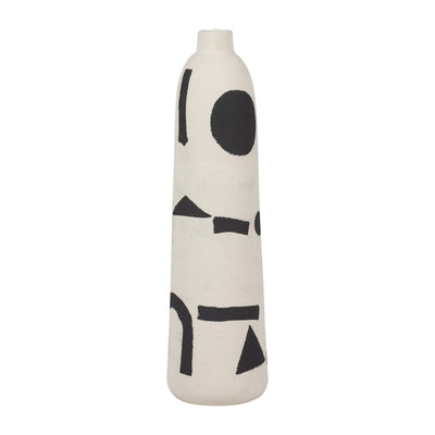 Ceramic 15" Funky Vase - Ivory and Black | Vase Funky de 15 po en céramique - ivoire et noir
