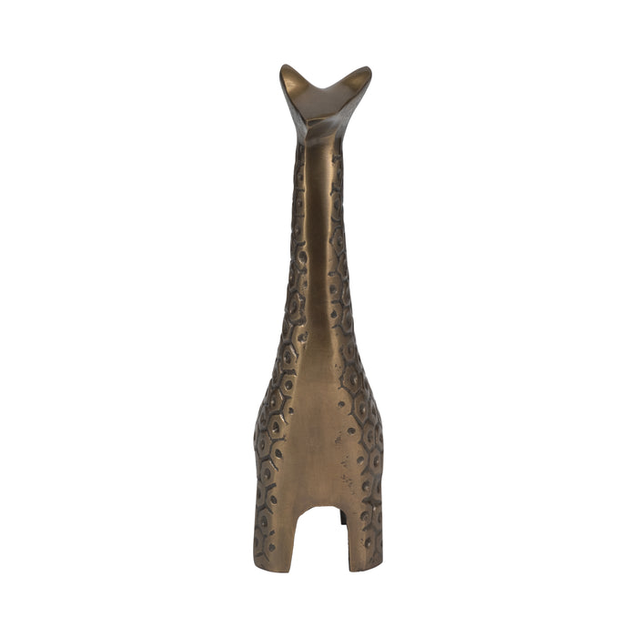 Girafe de 10 po en métal à motif alvéolaire - bronze