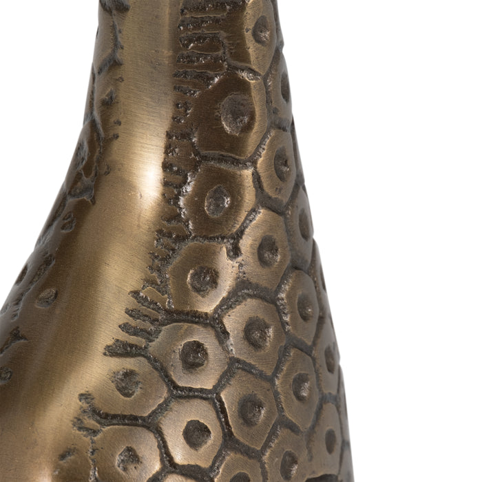 Girafe de 10 po en métal à motif alvéolaire - bronze