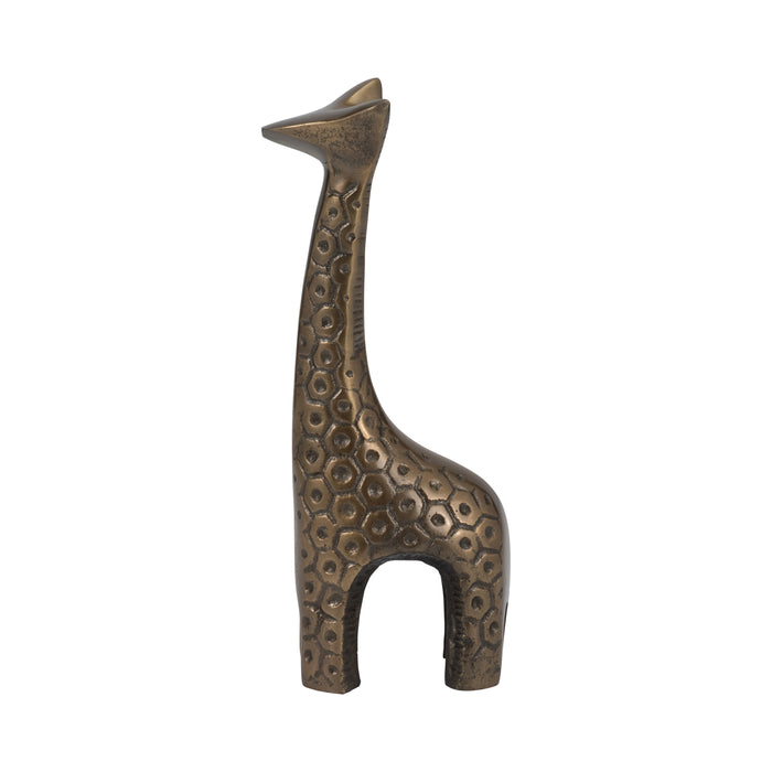 Girafe de 10 po en métal à motif alvéolaire - bronze
