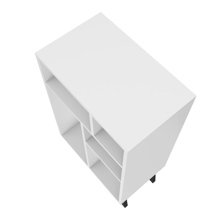 Bibliothèque basse Warren de Manhattan Comfort avec 5 tablettes - blanche et noire