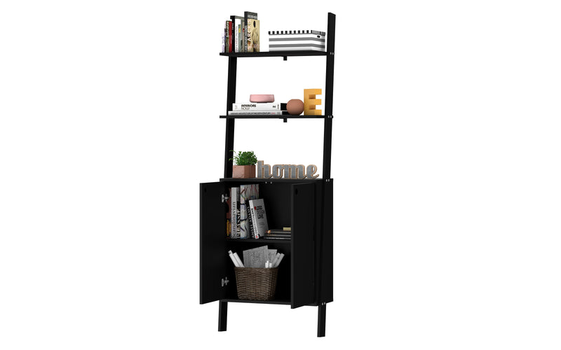 Armoire décorative Cooper de Manhattan Comfort de style échelle avec 2 tablettes flottantes - noire