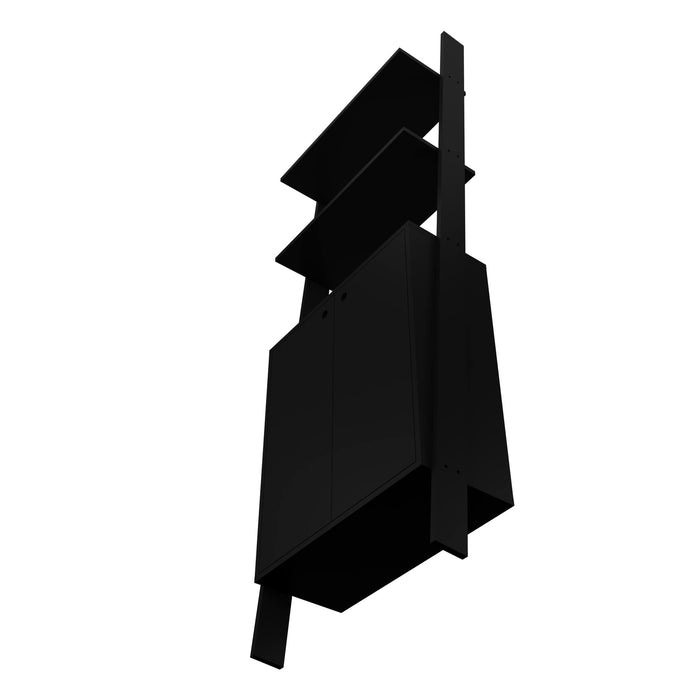 Armoire décorative Cooper de Manhattan Comfort de style échelle avec 2 tablettes flottantes - noire