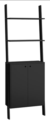 Armoire décorative Cooper de Manhattan Comfort de style échelle avec 2 tablettes flottantes - noire