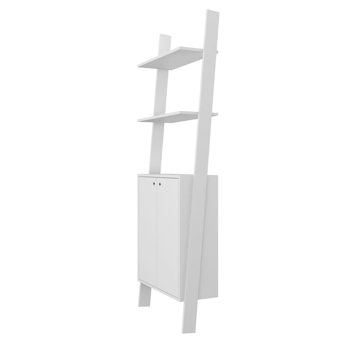 Armoire décorative Cooper de Manhattan Comfort de style échelle avec 2 tablettes flottantes - blanche