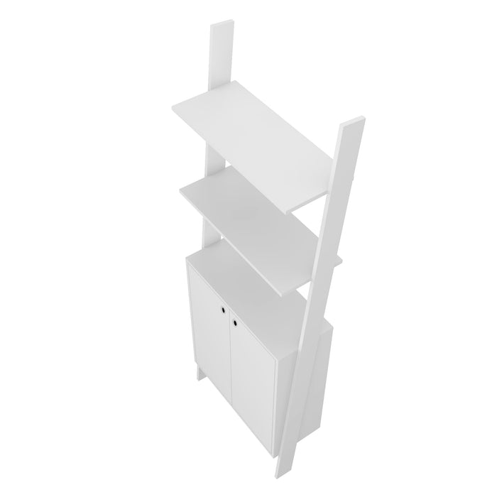 Armoire décorative Cooper de Manhattan Comfort de style échelle avec 2 tablettes flottantes - blanche