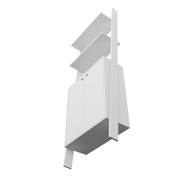 Armoire décorative Cooper de Manhattan Comfort de style échelle avec 2 tablettes flottantes - blanche