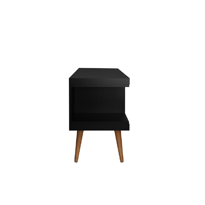 Meuble pour téléviseur Utopia de Manhattan Comfort de 53,14 po avec pattes évasées en bois et 4 tablettes - noir
