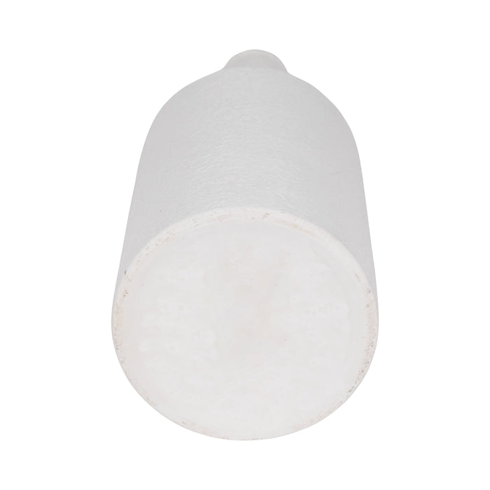 Vase en forme de bouteille de 16 po en dolomite à texture rugueuse - blanc
