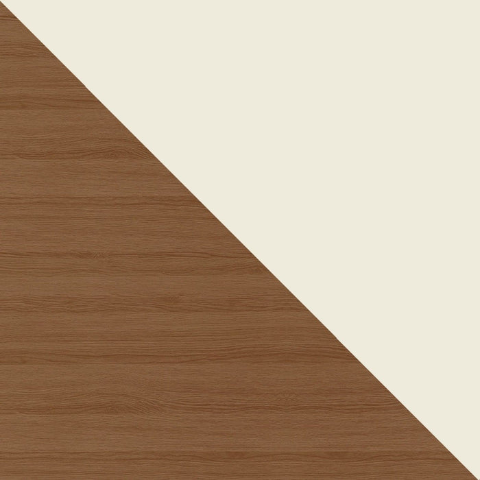 Meuble pour téléviseur Utopia de Manhattan Comfort de 70,47 po avec pattes évasées en bois et 4 tablettes - blanc cassé et crème d'érable
