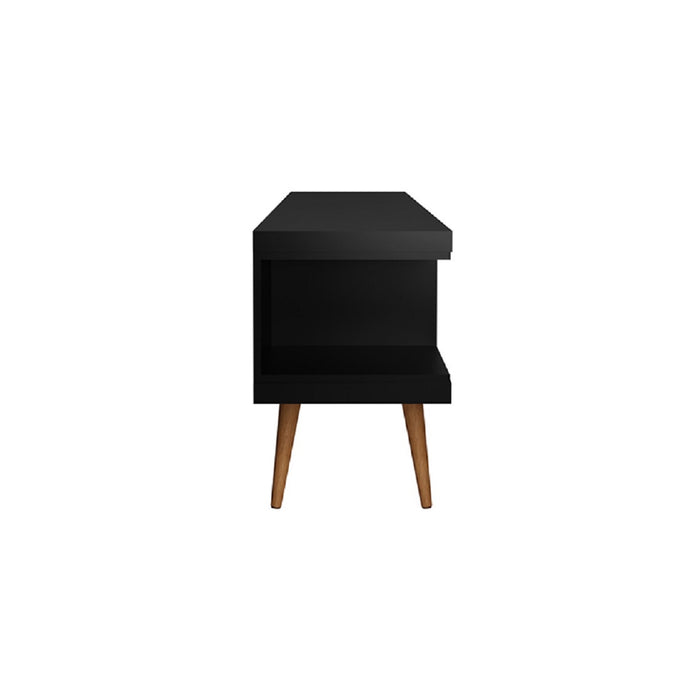 Meuble pour téléviseur Utopia de Manhattan Comfort de 70,47 po avec pattes évasées en bois et 4 tablettes - noir