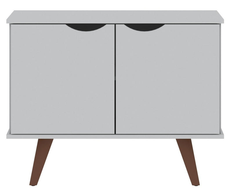 Armoire décorative Hampton de Manhattan Comfort avec 2 tablettes et pattes en bois massif - blanche