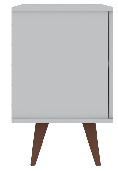 Armoire décorative Hampton de Manhattan Comfort avec 2 tablettes et pattes en bois massif - blanche
