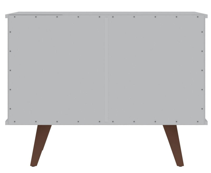 Armoire décorative Hampton de Manhattan Comfort avec 2 tablettes et pattes en bois massif - blanche