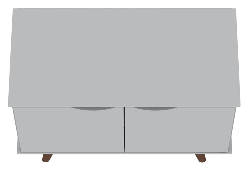 Armoire décorative Hampton de Manhattan Comfort avec 2 tablettes et pattes en bois massif - blanche