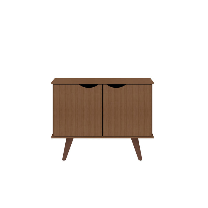 Armoire décorative Hampton de Manhattan Comfort avec 2 tablettes et pattes en bois massif - crème d’érable