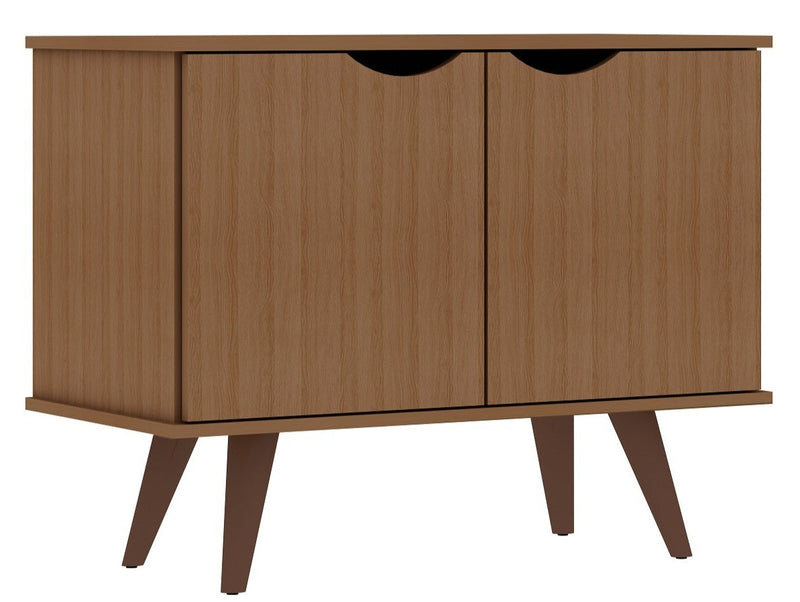 Armoire décorative Hampton de Manhattan Comfort avec 2 tablettes et pattes en bois massif - crème d’érable