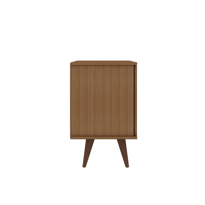 Armoire décorative Hampton de Manhattan Comfort avec 2 tablettes et pattes en bois massif - crème d’érable