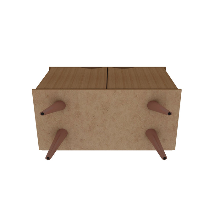 Armoire décorative Hampton de Manhattan Comfort avec 2 tablettes et pattes en bois massif - crème d’érable