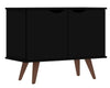 Armoire décorative Hampton de Manhattan Comfort avec 2 tablettes et pattes en bois massif - noire