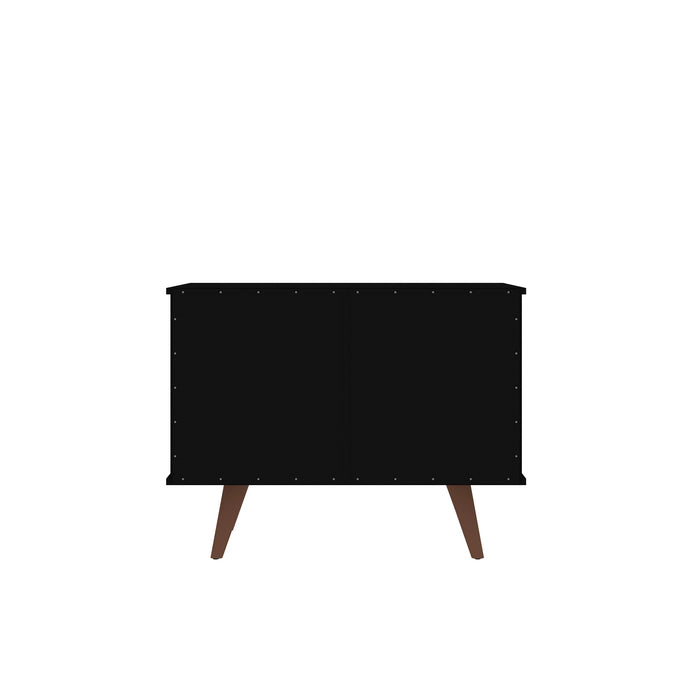 Armoire décorative Hampton de Manhattan Comfort avec 2 tablettes et pattes en bois massif - noire