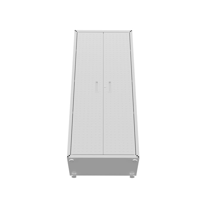 Armoire Fortress de Manhattan Comfort de 75,4 po en métal texturé avec 4 tablettes réglables pour le garage - blanche