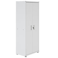 Armoire Fortress de Manhattan Comfort de 75,4 po en métal texturé avec 4 tablettes réglables pour le garage - blanche
