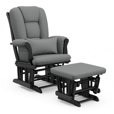 Storkcraft Tuscany Glider and Ottoman - Black/Gray Chair