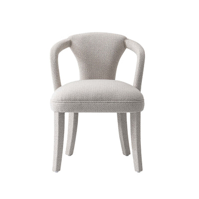Palmer Mid-Century Modern Upholstered Tweed Armchair in Silver Lining Armoire | Fauteuil Palmer style milieu du siecle moderne en tweed rembourre, coloris Silver Lining