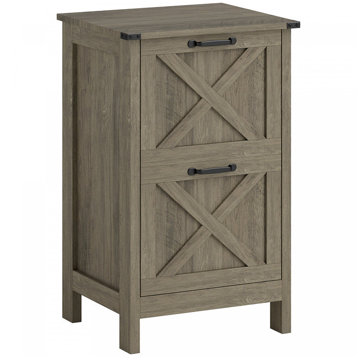 HOMCOM Classeur avec 2 tiroirs, Classeur pour A4 Lettre, gris delave