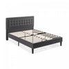 Dachelle Upholstered Platform Bed with Headboard in Dark Grey - Full Size | Dachelle lit plateforme rembourré avec tête de lit gris foncé - Double